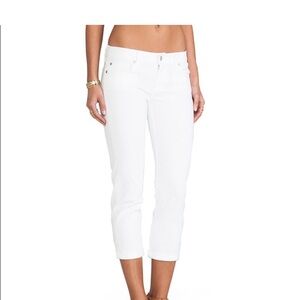 7 For All Mankind Women's White ‘Skinny Crop and Roll’ Jeans